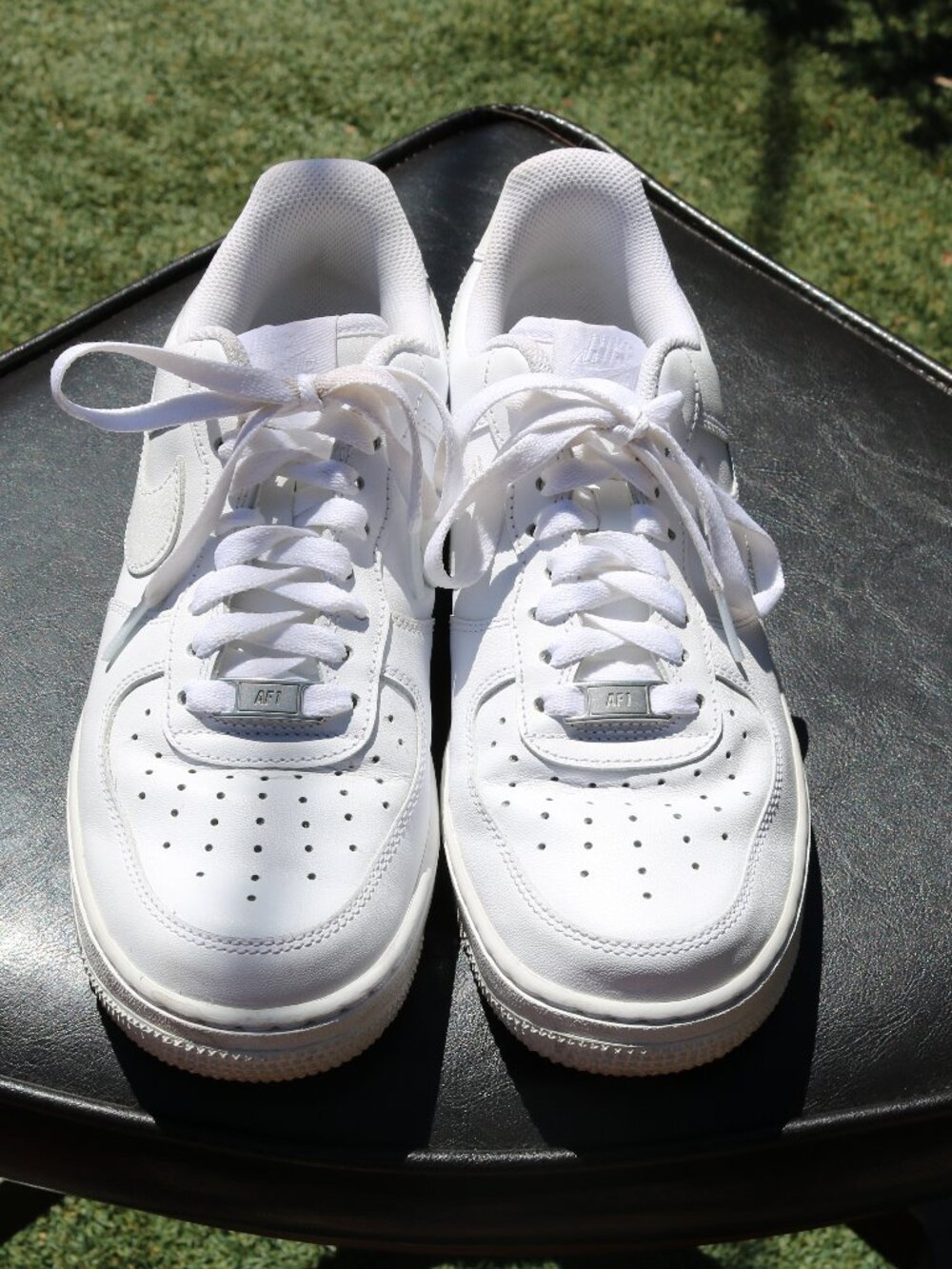 Nike Air Force 1 '07 Triple White Leather Low Top Casual Sneakers